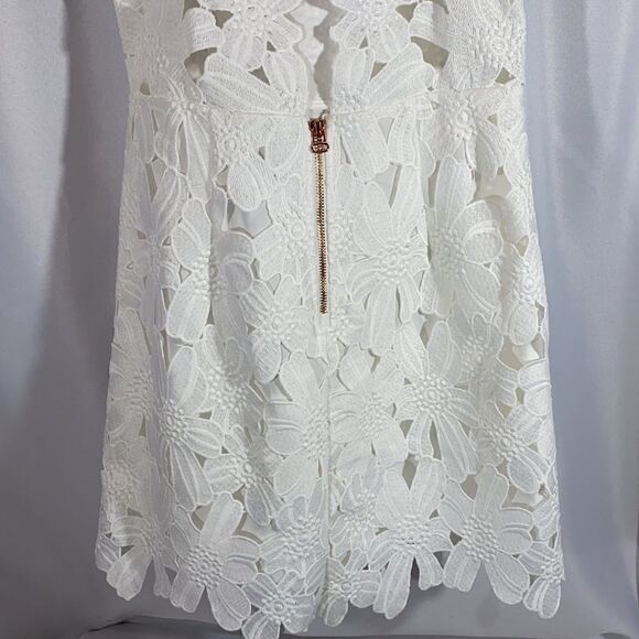 FREE PEOPLE WHITE LACE MINI DRESS NEW NWT LARGE - Picture 10 of 11